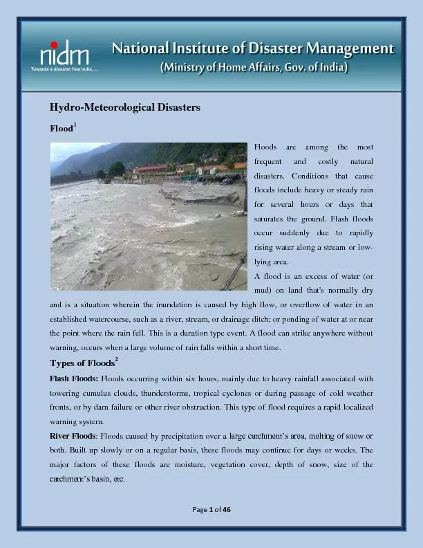 Hydro meteorological disasters