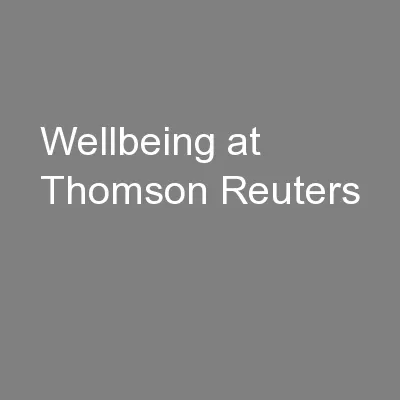 Wellbeing at Thomson Reuters