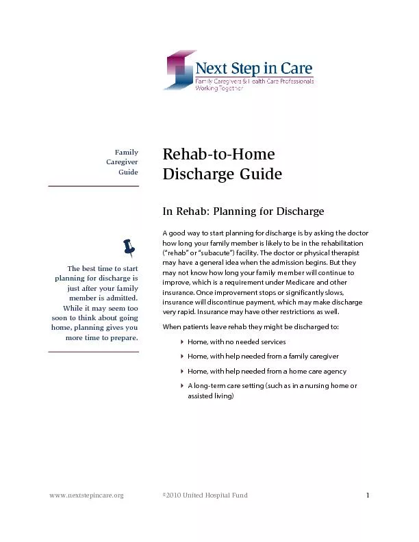 Rehab to home discharge guide