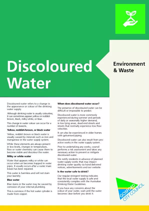 Discoloured water