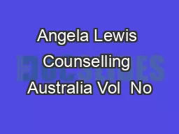 Angela Lewis Counselling Australia Vol  No