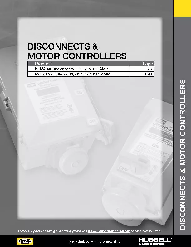 DISCONNECTS AND  MOTOR CONTROLLERS