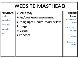Website Masthead