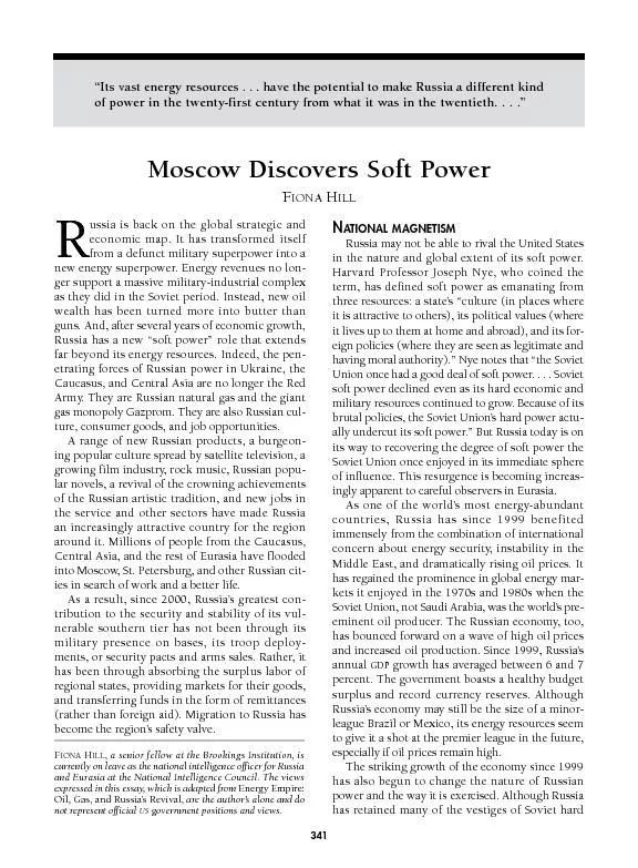 Moscow discovers soft power