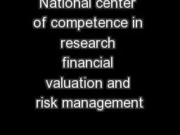 National center of competence in research financial valuation and risk management