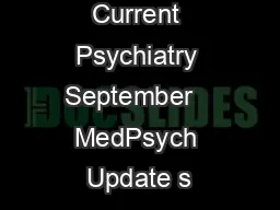 Current Psychiatry September   MedPsych Update s