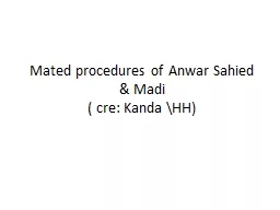Mated procedures of Anwar