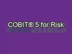 COBIT® 5 for Risk