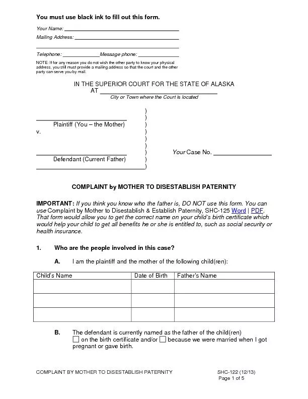 You must use black ink to fill out this form.
