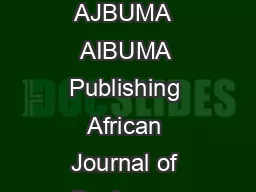 April   African Journal of Business  Management AJBUMA  AIBUMA Publishing African Journal of Business  Management AJBUMA httpwww