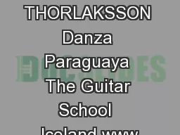 EYTHOR THORLAKSSON Danza Paraguaya The Guitar School  Iceland www
