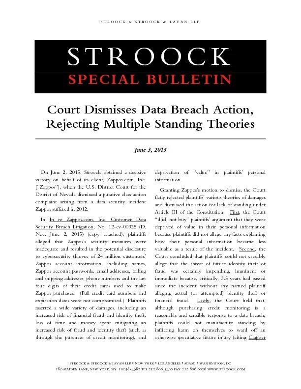 Court dismisses data breach action rejecting multiple standing theories