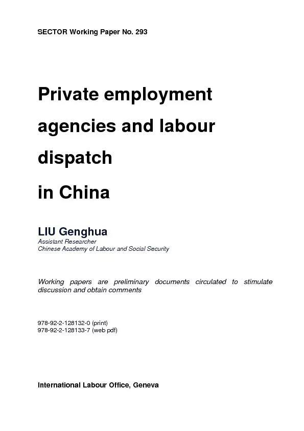 Private employment agencies and labour dispatch in China