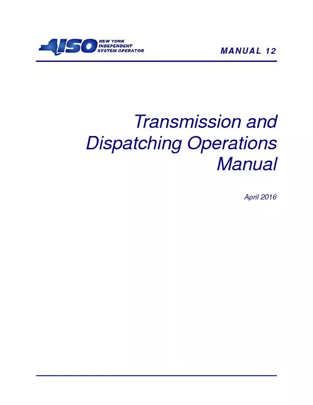 Transmission and Dispatching Operations  Manual