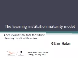 The learning institution maturity model