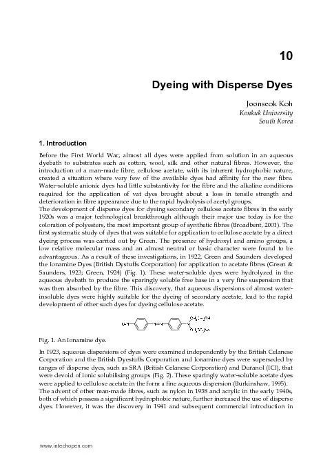 Dyeing with Disperse Dyes