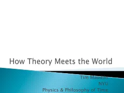 How Theory Meets the World