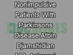Risk and Learning in Impulsive and Nonimpulsive Patients With Parkinsons Disease Atbin