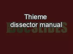 Thieme dissector manual