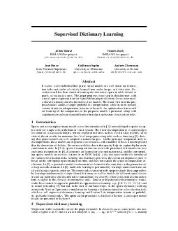 Supervised Dictionary Learning Julien Mairal NRIAWillowproject julien