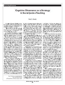 Cognitive dissonance as a strategy in social justice teaching