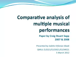 Comparative analysis of multiple musical performances