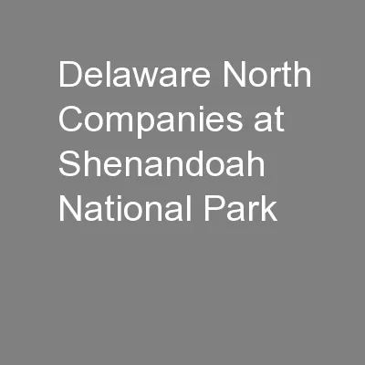 Delaware North Companies at Shenandoah National Park