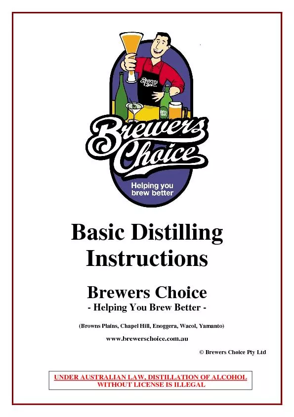 Basic Distilling Instructions Brewers Choice - Helping You Brew Better