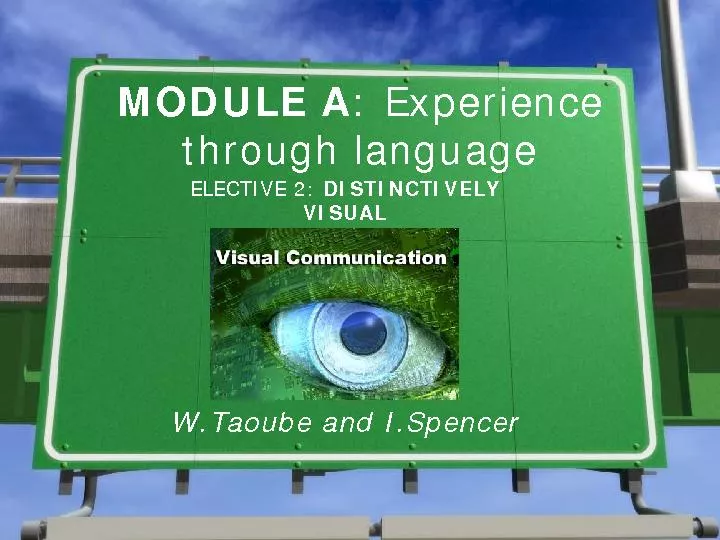 MODULE A: Experience through language