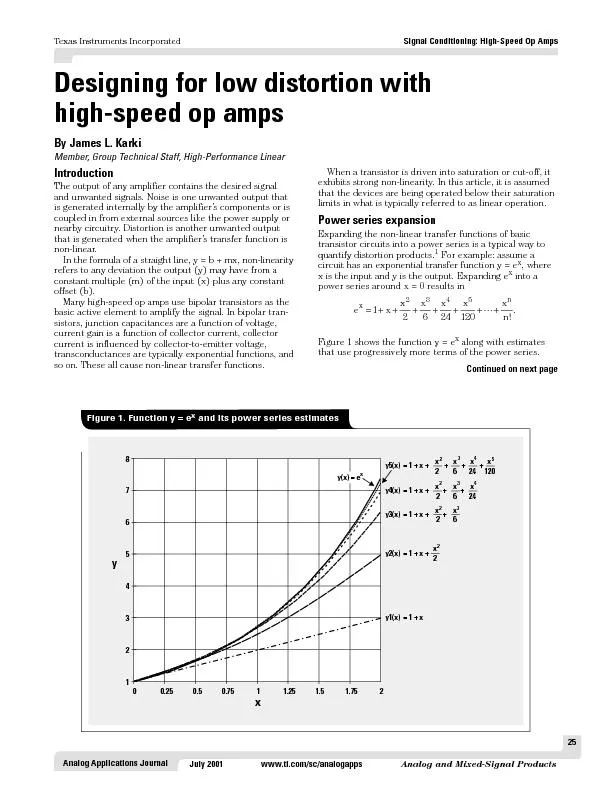 Designing for low distortion with high speed op amps