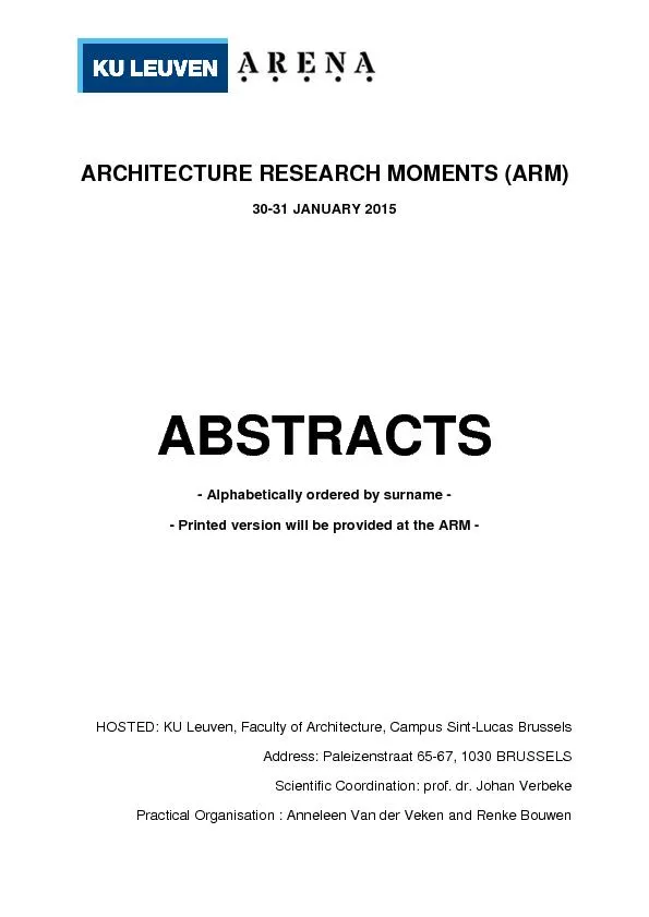 ARCHITECTURE RESEARCH MOMENTS (ARM)