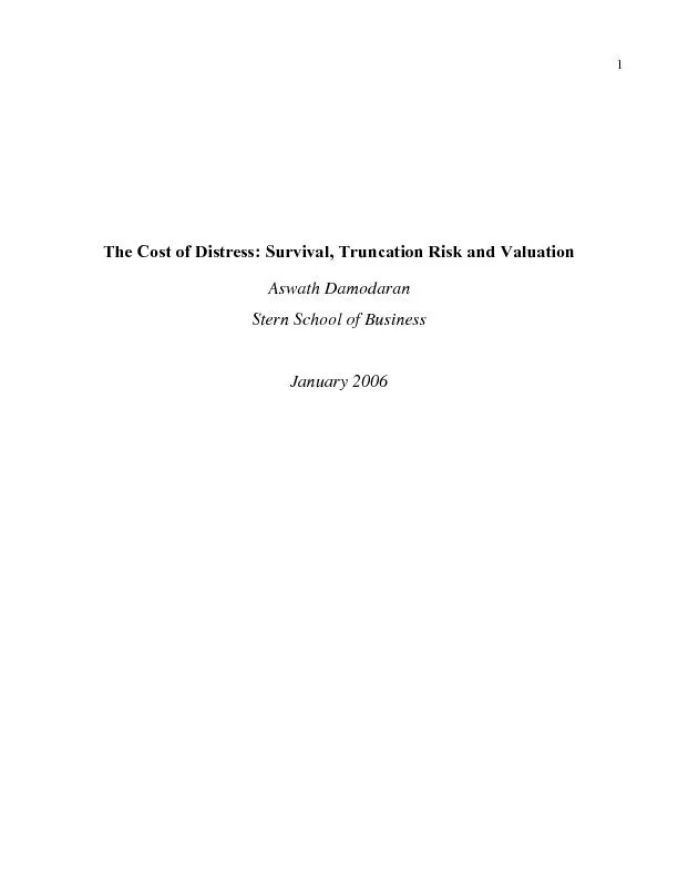 The Cost of Distress: Survival, Truncation Risk and Valuation ...