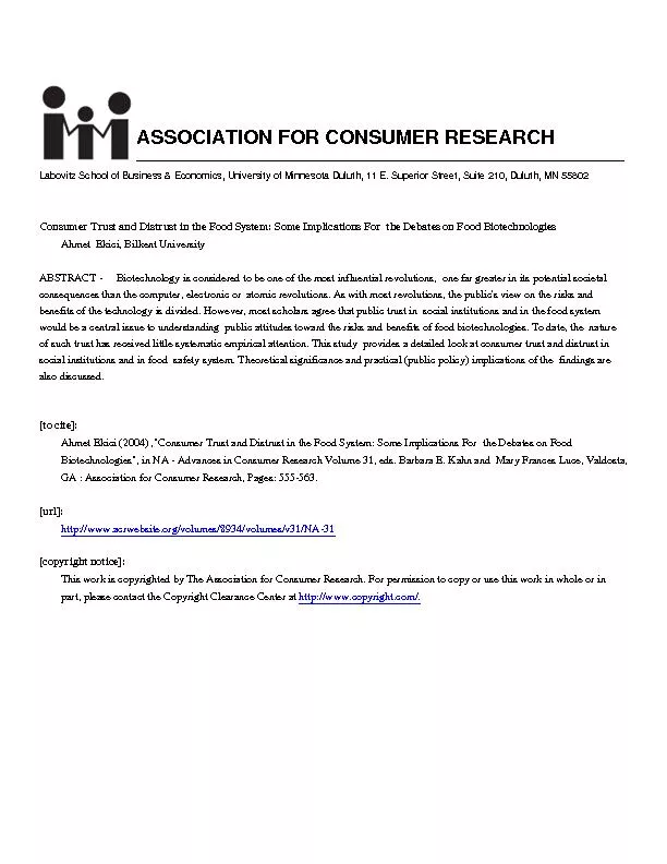 Association for consumer research