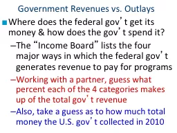 Government Revenues vs. Outlays