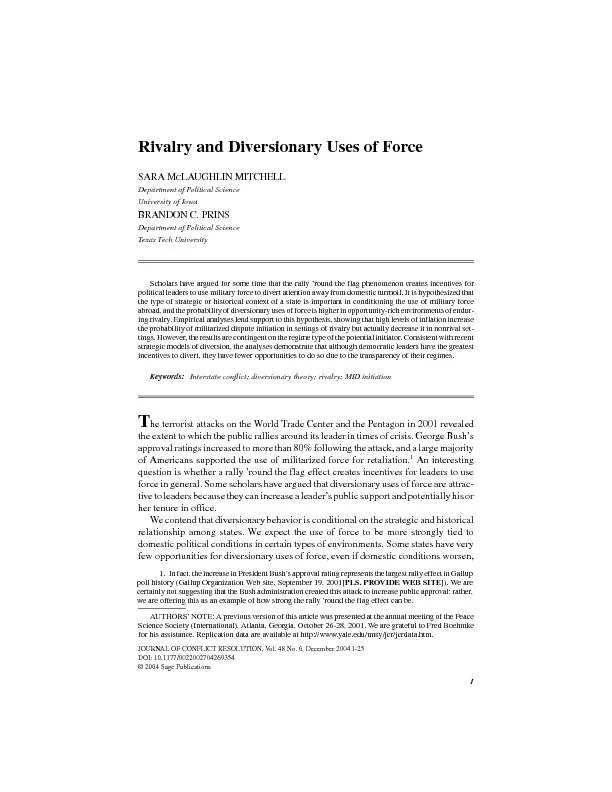 Rivalry and diverstonary uses of force
