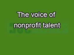 The voice of nonprofit talent