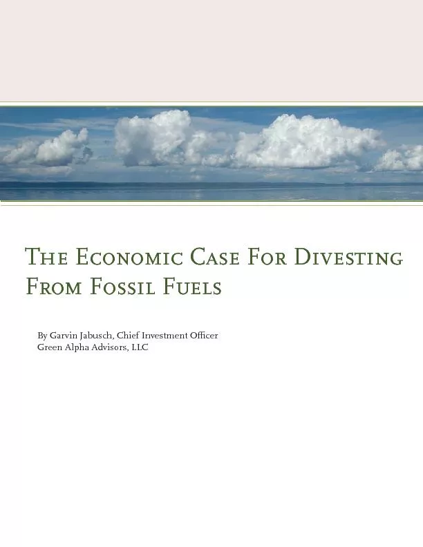 The economic case for divesting from fossil fuels