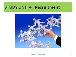 STUDY UNIT 4 : Recruitment