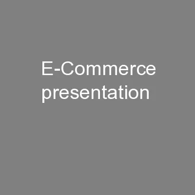 e-Commerce presentation