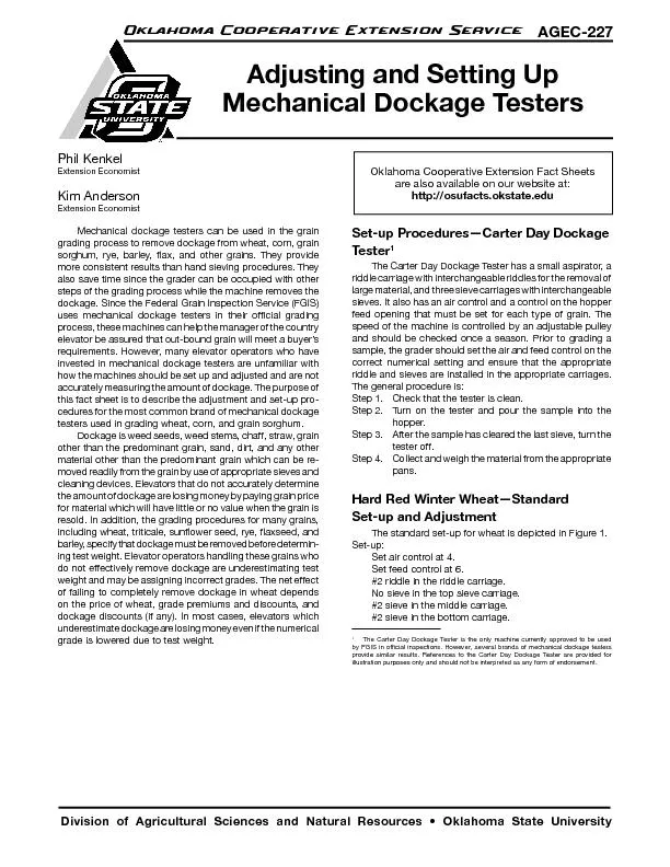 Adjusting and setting up mechanical dockage testers