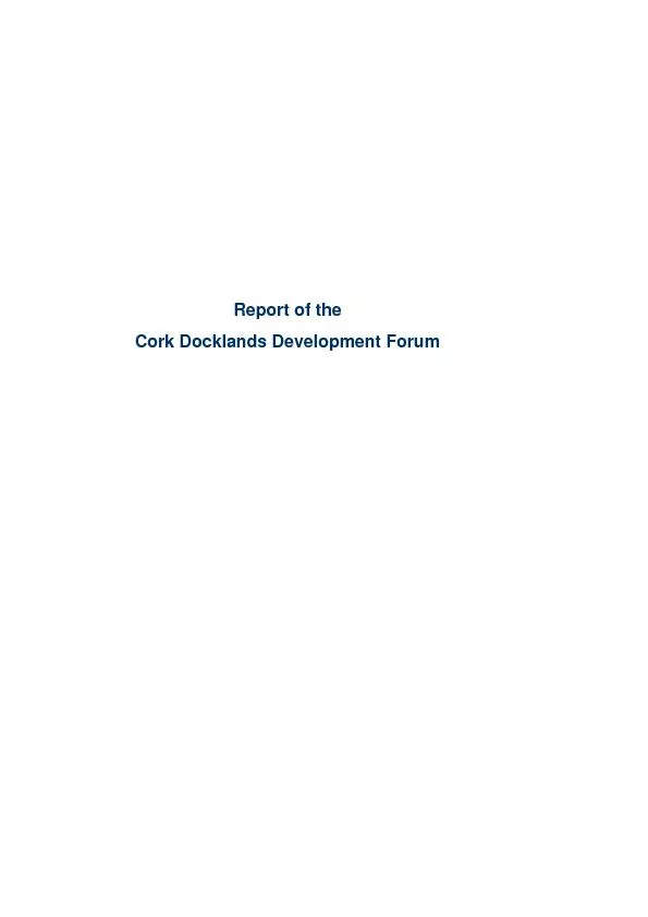 Report of the cork docklands development forum
