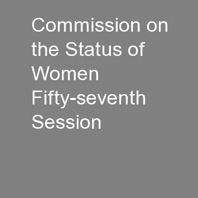 Commission on the Status of Women Fifty-seventh Session