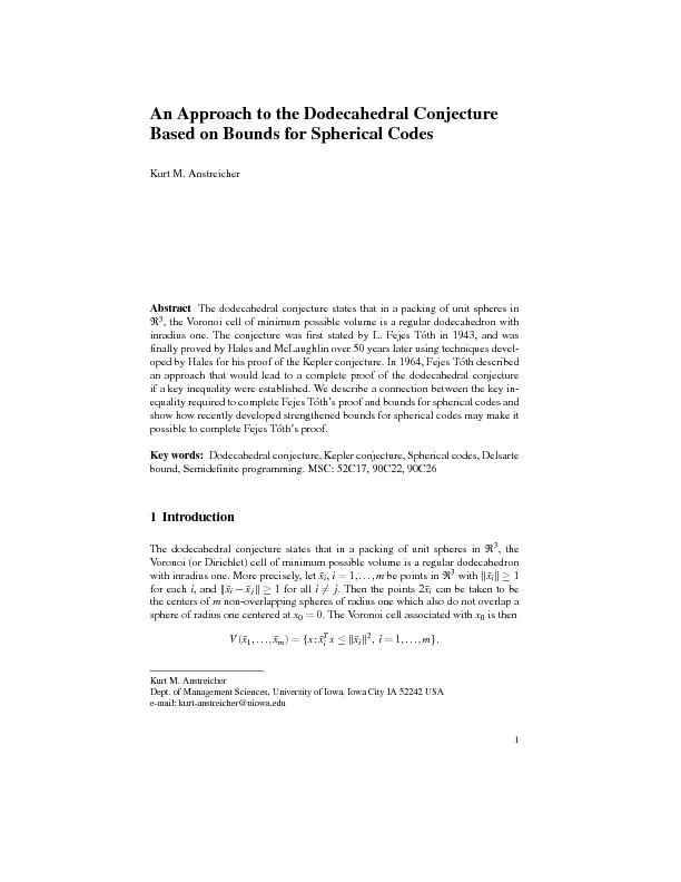 An approach to the dodecahedral conjecture based on bounds for spherical codes