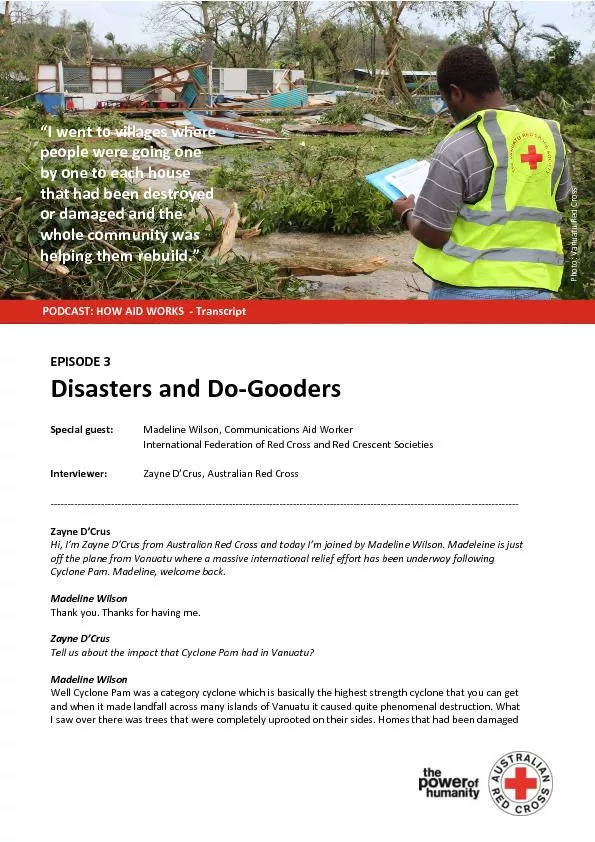 Disasters and Do goodres
