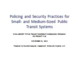 Policing and Security Practices for Small-