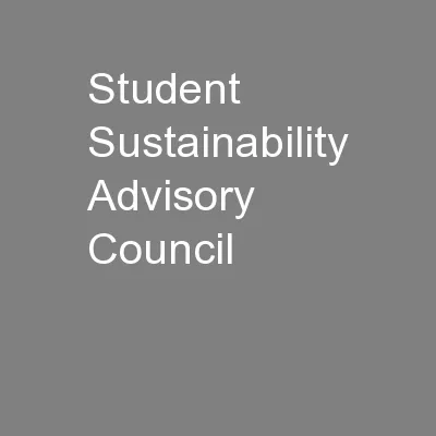 Student Sustainability Advisory Council