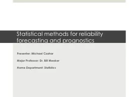 Statistical methods for reliability forecasting and prognos