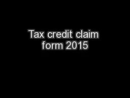 Tax credit claim form 2015