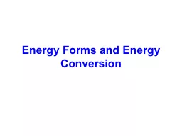 Energy Forms and Energy Conversion