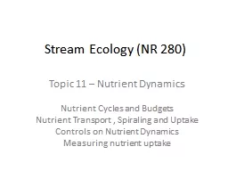 Stream Ecology (NR 280)